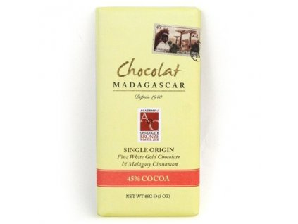 45% bílá 'single origin' čokoláda s magalašskou skořicí, Sambirano