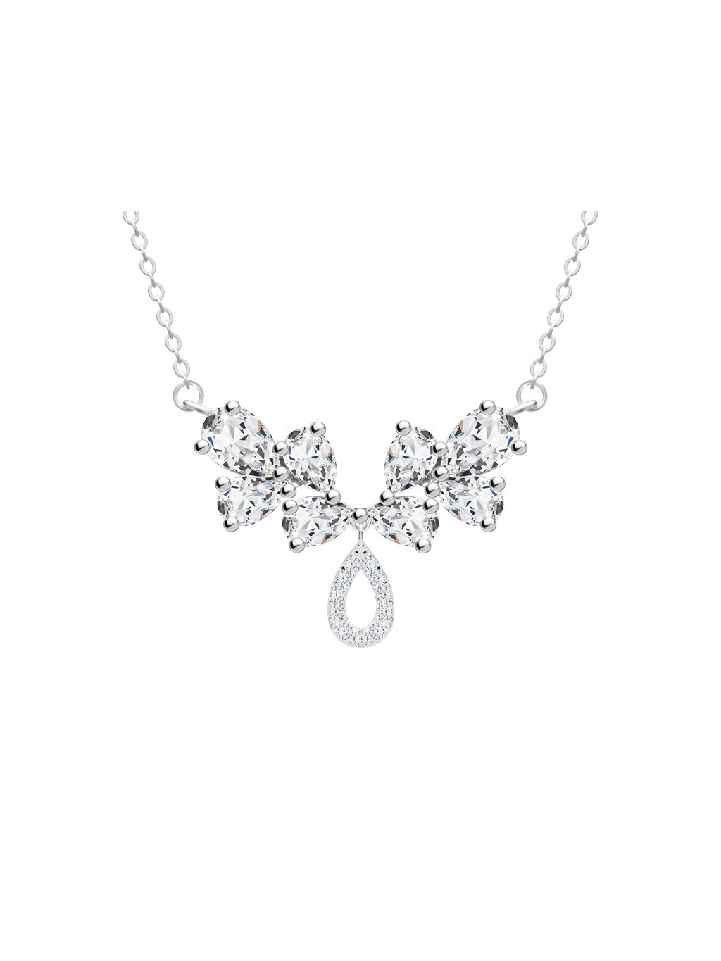 Stříbrný náhrdelník Libra s kameny kubické zirkonie Preciosa