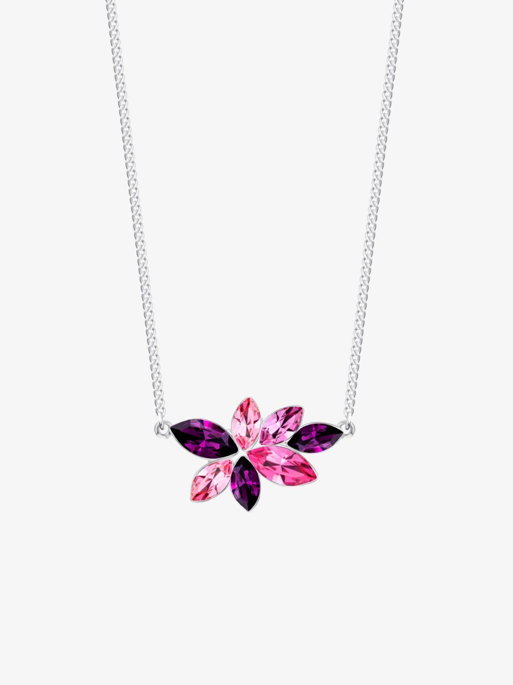 Bižuterní náhrdelník Flying Gem by Veronika, kolibřík s českým křišťálem Preciosa, jednoduchý, růžový