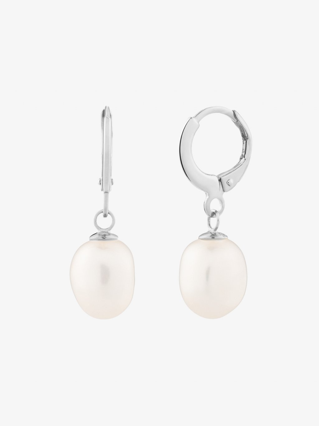 Stříbrné náušnice Pearl Heart s říční perlou Preciosa
