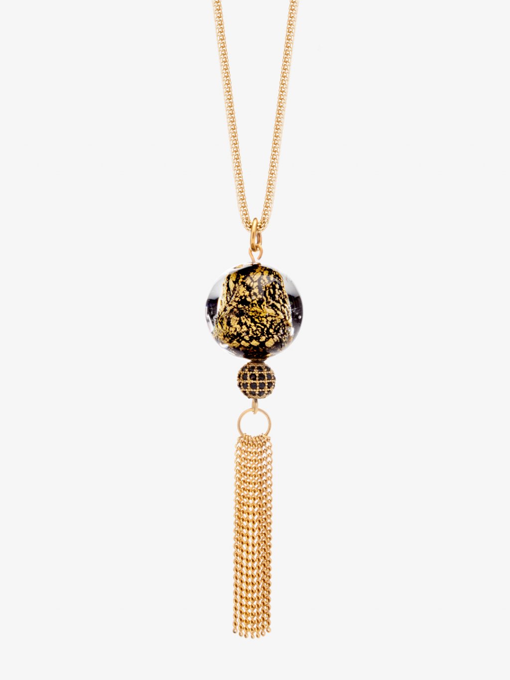 Pozlacený náhrdelník z chirurgické oceli Ribes s vinutými perlemi s 24k zlatem Preciosa, redesign