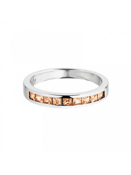 Stříbrný prsten Créativité s kubickou zirkonií Preciosa - oranžový, jednostranný