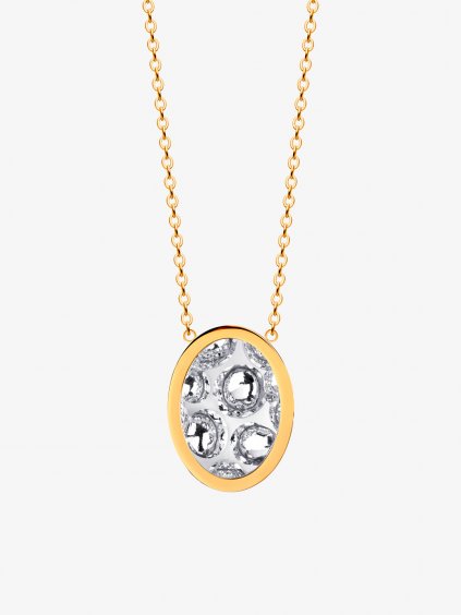 Pozlacený náhrdelník z chirurgické oceli Idared s českým křišťálem Preciosa, jednoduchý, krystal