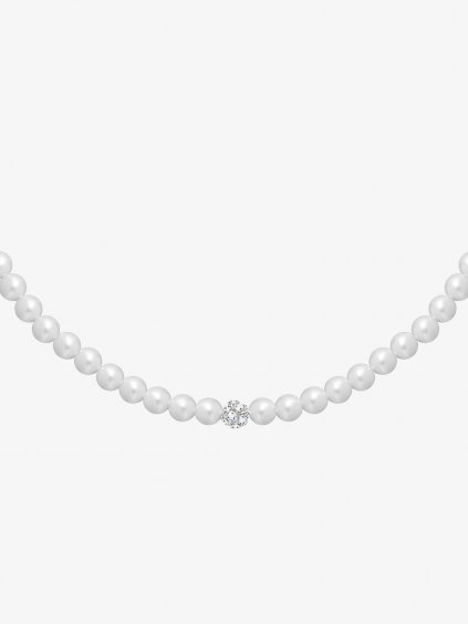 Perlový náhrdelník Velvet Pearl s voskovými perlemi Preciosa, bílý