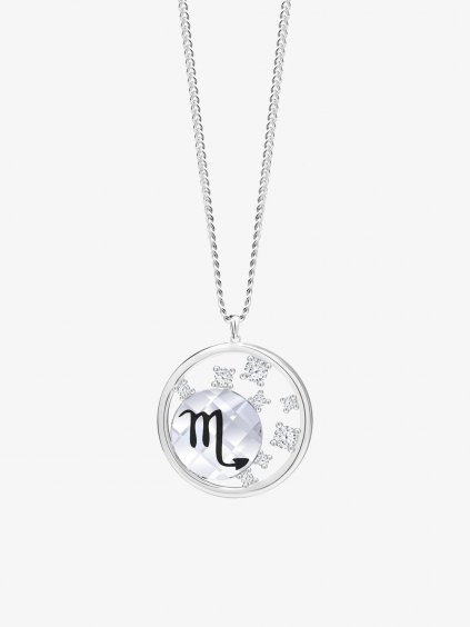 Stříbrný náhrdelník Sparkling Zodiac, zvěrokruh - štír s českým křišťálem Preciosa