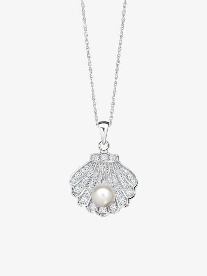 Stříbrný přívěsek Birth of Venus s  říční perlou a kubickou zirkonií Preciosa