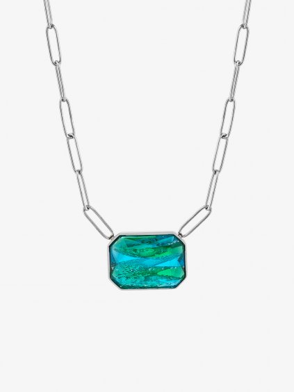 Náhrdelník Ocean z chirurgické oceli s českým křišťálem Preciosa, emerald