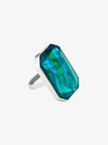 Prsten z chirurgické oceli Ocean s českým křišťálem Preciosa ,emerald