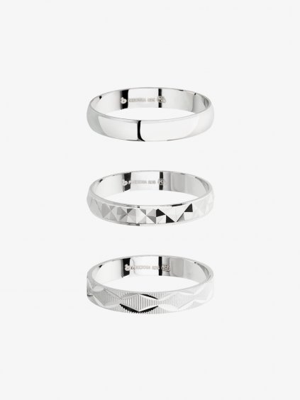 Stříbrné prsteny Créativité Preciosa - set tří prstenů