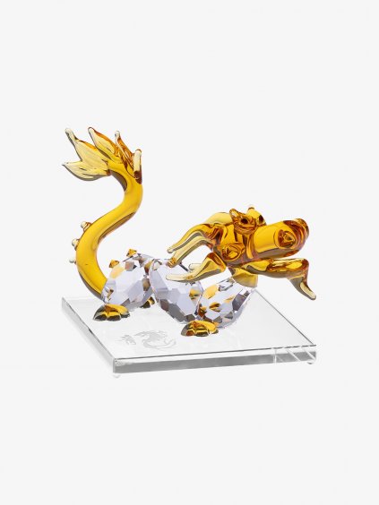 Skleněná figurka Drak-čínský zodiak z českého křišťálu Preciosa na podstavci
