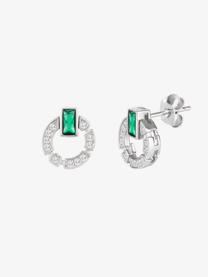 Stříbrné náušnice Sublime s kubickou zirkonií Preciosa, emerald