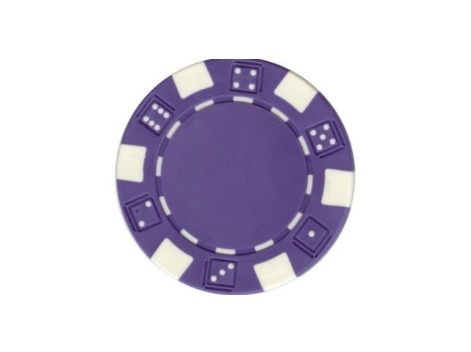 Poker chip bez hodnoty DICE fialový