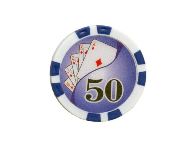 Poker chip Royal Flush hodnota 50