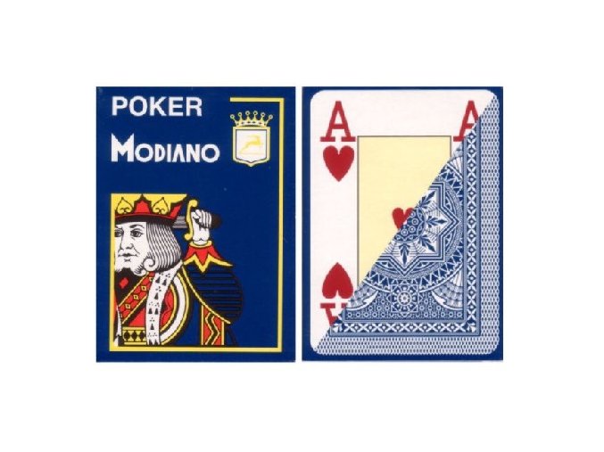 Pokrové hracie karty Modiano tmavomodré veľký index