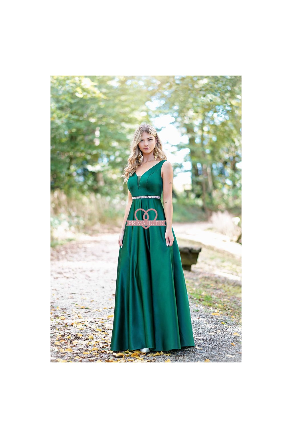 Maturitní šaty BRIGITE zelené  PRIMA BUTIK