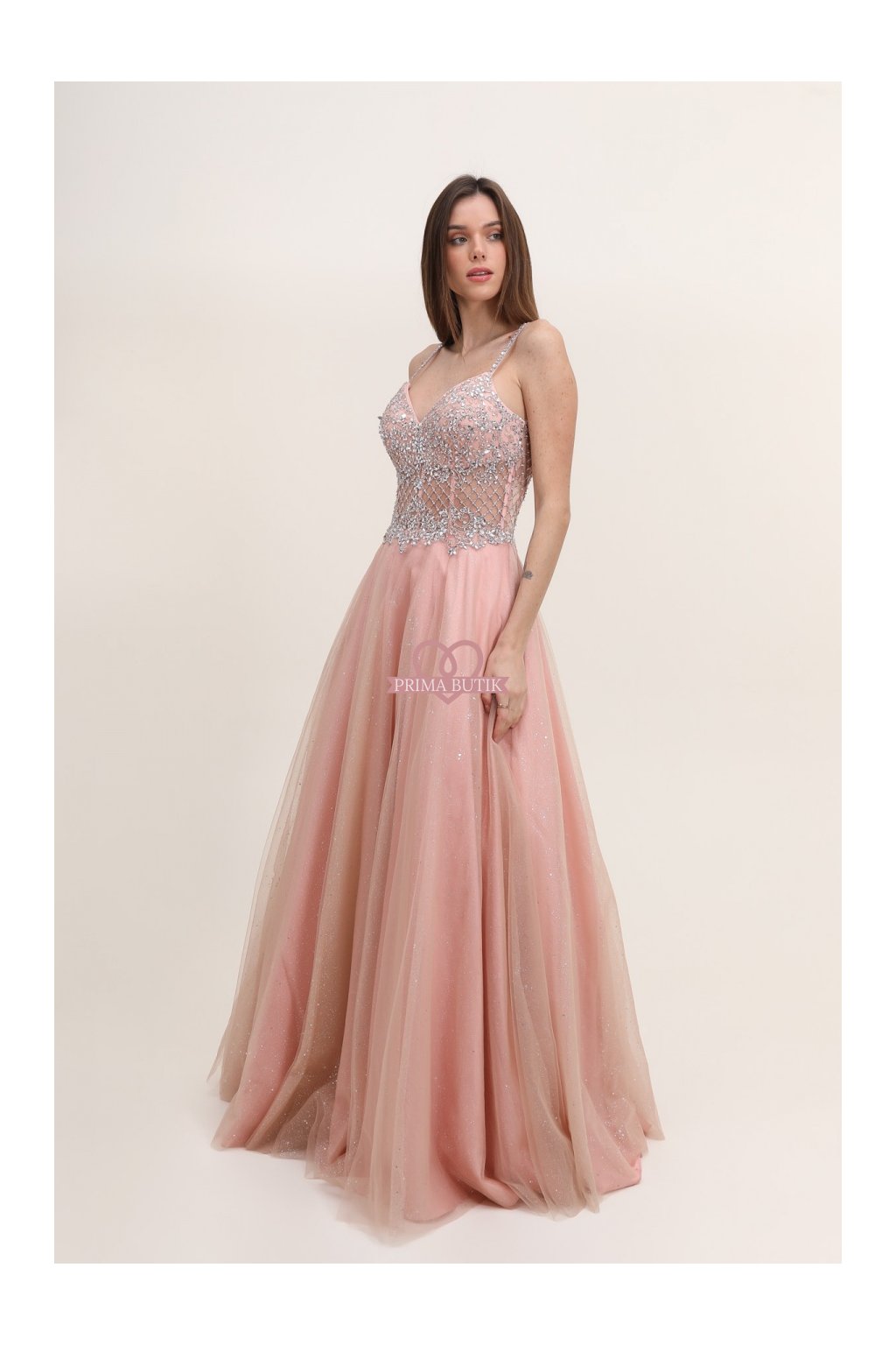 Plesové šaty ELISABETH růžové det