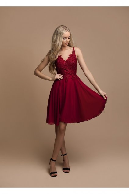 pauline (1) koktejlové šaty červené
