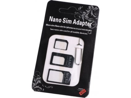 Adaptér nano sim karty pro všechny typy sim karet 4v1