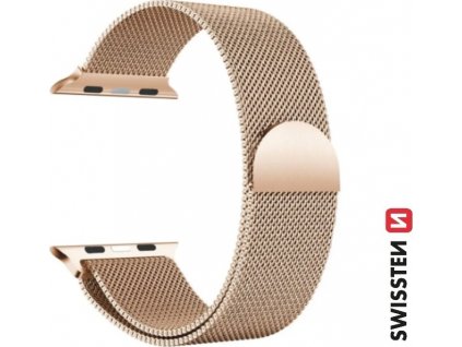 Swissten řemínek pro apple watch milánský tah 38 / 40 / 41 mm zlatý