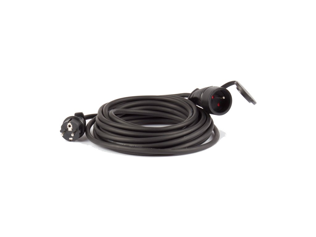 Prodlužovací kabel 10m 230V - černá guma