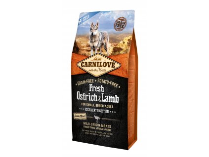 granule carnilove dog fresh ostrich lamb small breed pstros jehne 6kg profipes cz