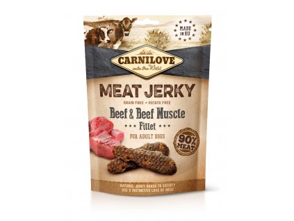 carnilove dog jerky beef with beef muscle fillet 100g profipes cz