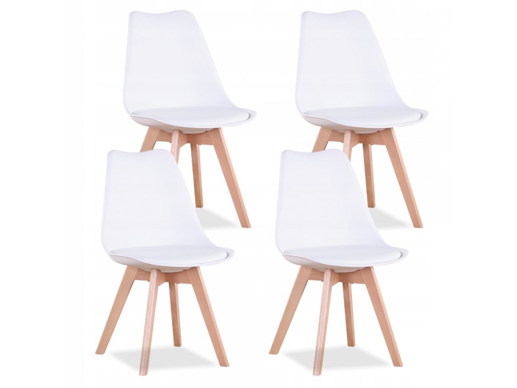 4x Židle EIFFEL skandinávský styl - bílá