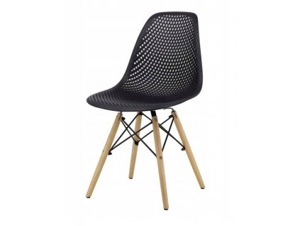 Jídelní židle čierna Basic/sieť Škandinávsky štýl