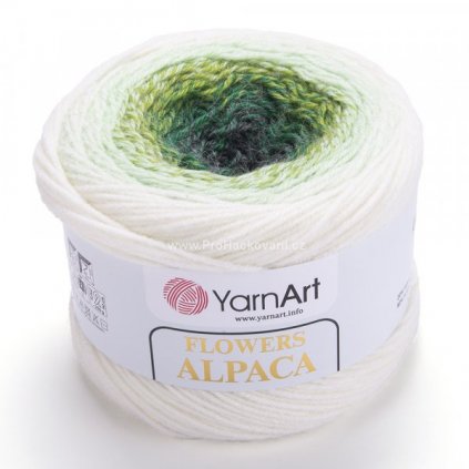 Flowers alpaca 401 antracit, zelená, jarní zelená, mentolová, smetanová