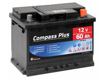 Autobaterie COMPASS PLUS 12V 60Ah 480A Compass AM27563  + Dárek, servis bez starostí v hodnotě 300Kč