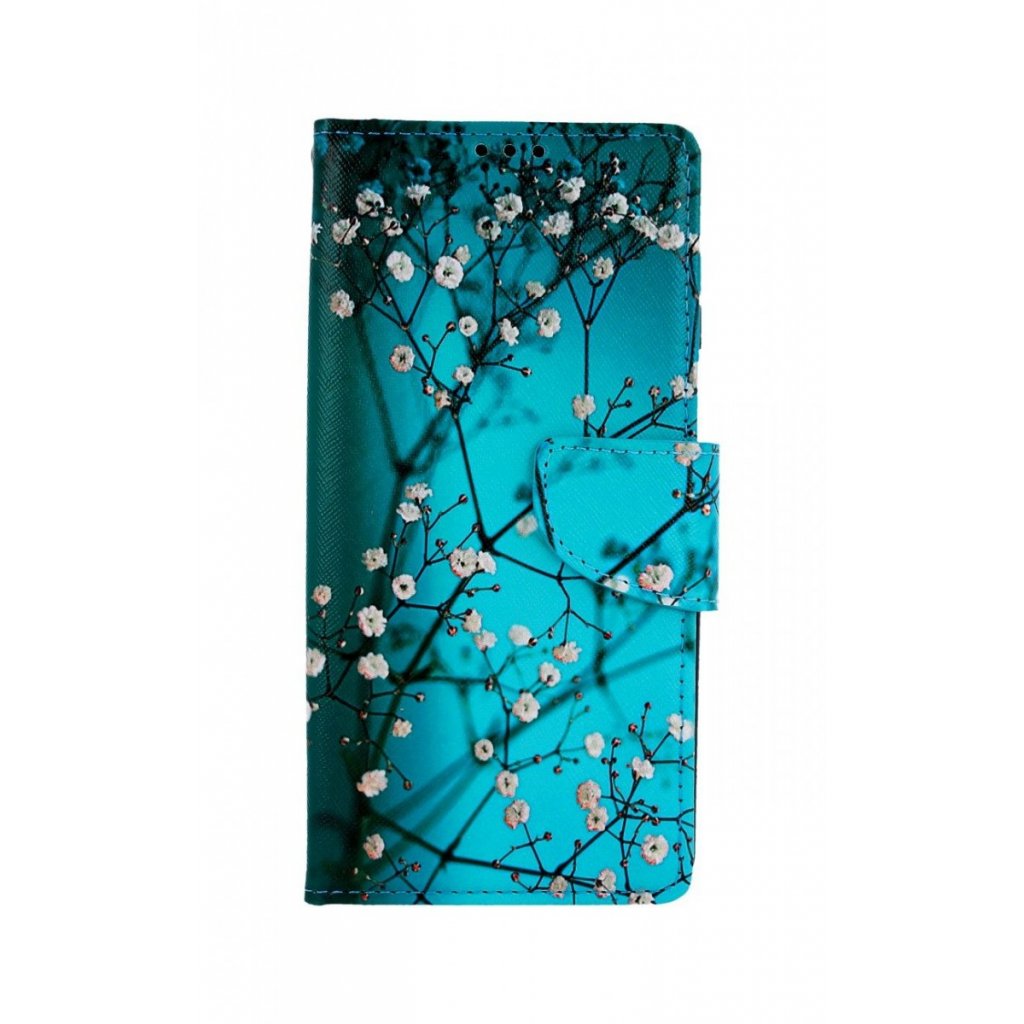 Flipové púzdro na Xiaomi Redmi Note 9 Pro Modré s kvetmi