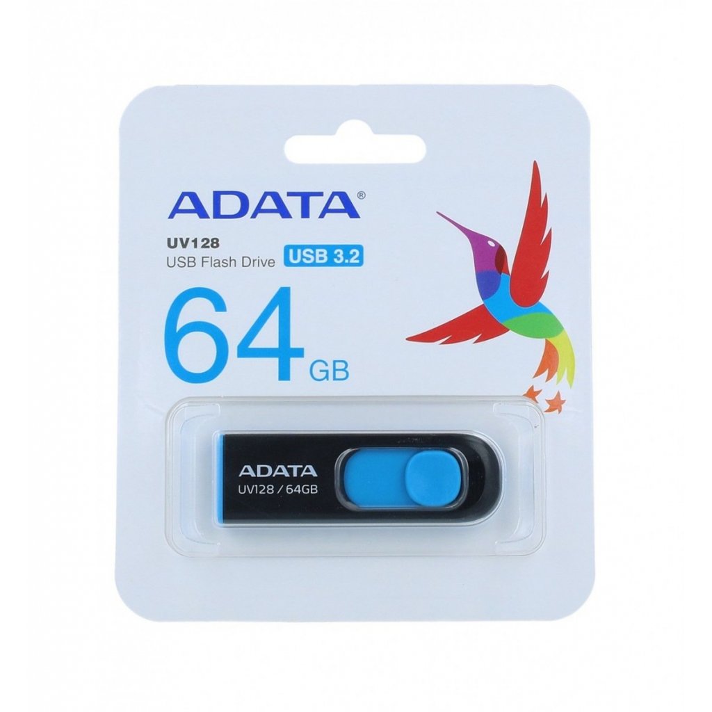 Flash disk ADATA UV128 64GB modrý