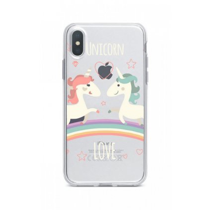 Zadný silikónový kryt na iPhone XR Unicorn Love