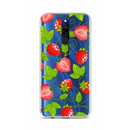 Zadný silikónový kryt na Xiaomi Redmi 8 Strawberries