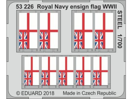 Národné vlajky Royal Navy 2. sv. v. STEEL 1:700