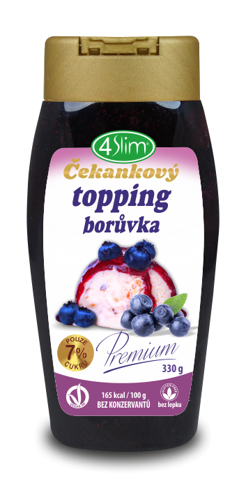 4slim Čekankový topping ovocný 330 g - 3 příchutě PŘÍCHUŤ: Jahoda Obrázek