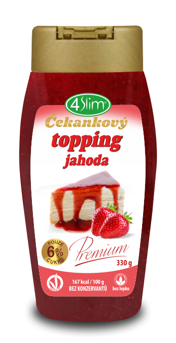 4slim Čekankový topping ovocný 330 g - 3 příchutě PŘÍCHUŤ: Jahoda Obrázek