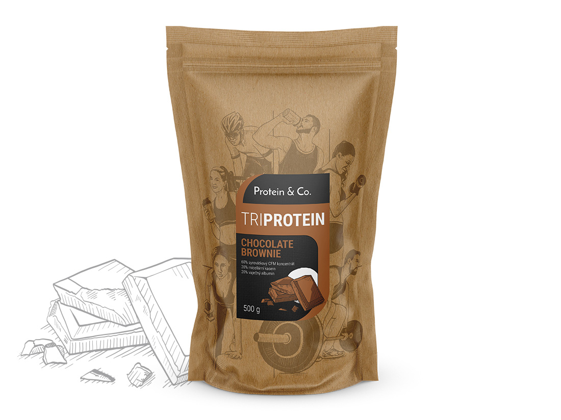 Protein&Co. TriBlend – protein MIX 1 kg PŘÍCHUŤ: Chocolate brownie Obrázek