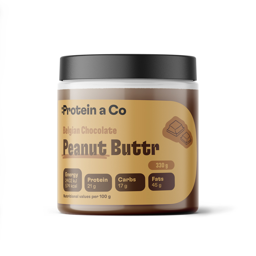 Protein&Co. Arašídový krém s belgickou čokoládou 330 g Obrázek