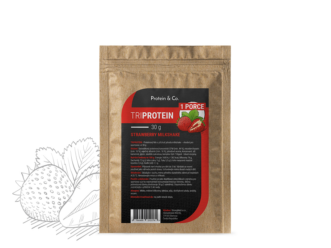 Protein & Co. Triprotein – 1 porce 30 g Zvol příchuť: Biscuit cookie Obrázek