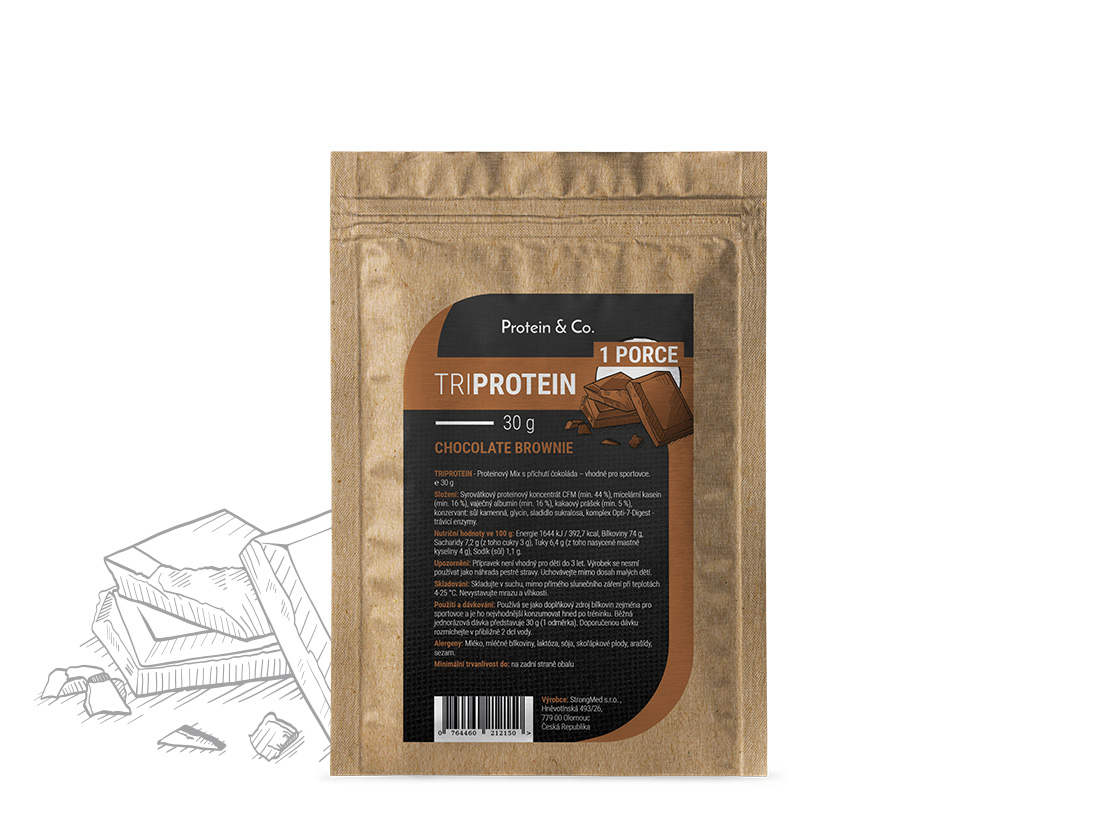 Protein & Co. Triprotein – 1 porce 30 g Zvol příchuť: Biscuit cookie Obrázek