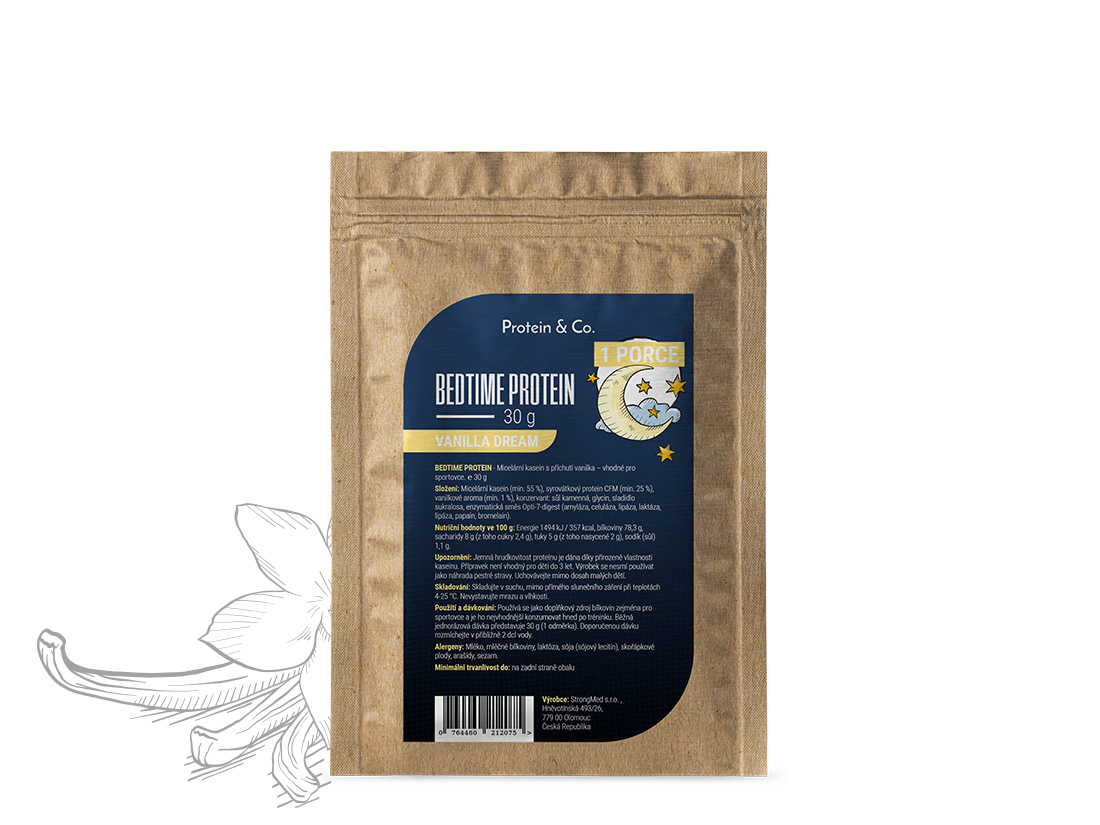 Protein & Co. BEDTIME protein - 1 porce 30 g Zvol příchuť: Chocolate brownie Obrázek