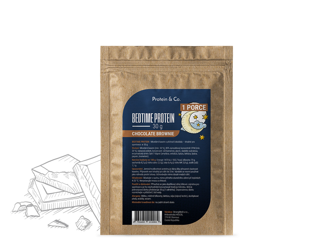 Protein & Co. BEDTIME protein - 1 porce 30 g Zvol příchuť: Chocolate brownie Obrázek