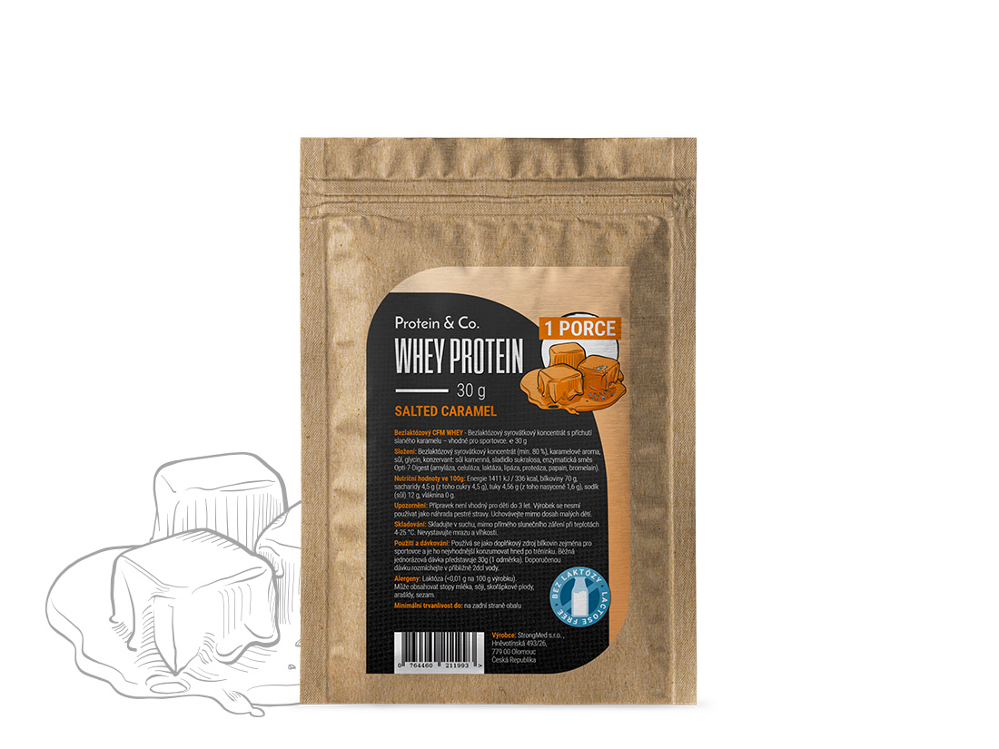 Protein & Co. Bezlaktózový CFM Whey - 1 porce 30 g Zvol příchuť: Strawberry milkshake Obrázek