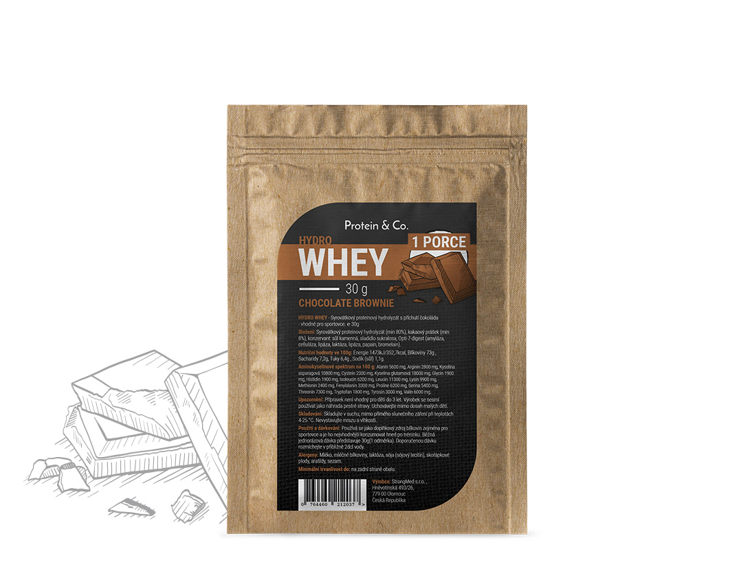 Protein & Co. HYDRO WHEY - 1 porce 30 g Zvol příchuť: Chocolate brownie Obrázek