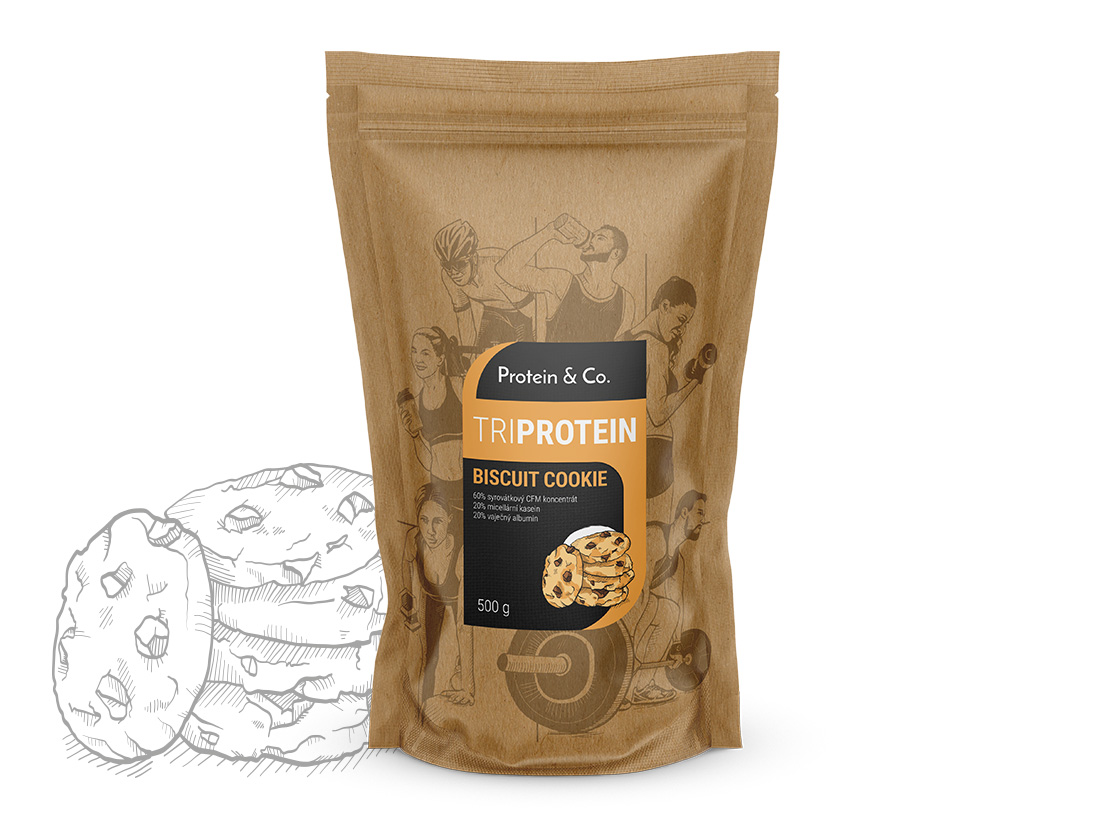 Protein&Co. TriBlend – protein MIX 1 kg PŘÍCHUŤ: Chocolate brownie Obrázek