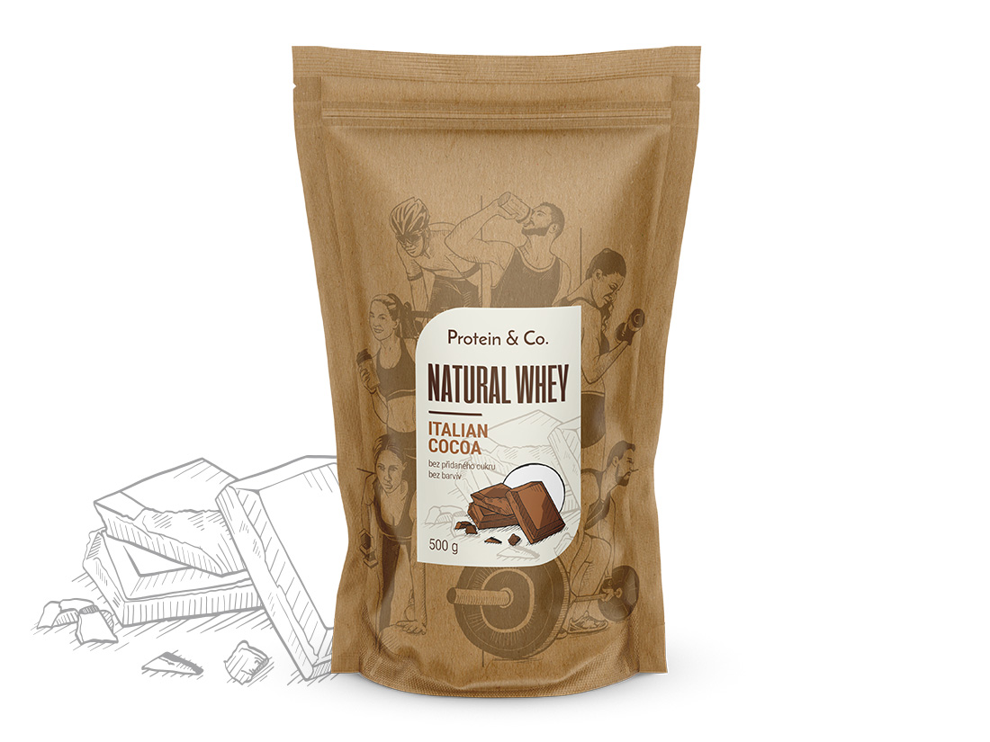 Protein&Co. Natural Whey 1 kg Váha: 1 000 g, Zvol příchuť: Italian cocoa Obrázek