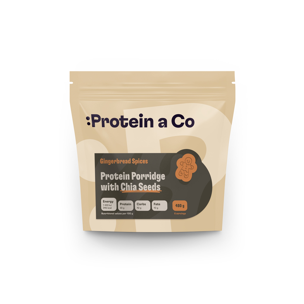 Protein&co. proteinová kaše s chia 480 g Zvol příchuť: Čokoláda s vlašským ořechem Obrázek