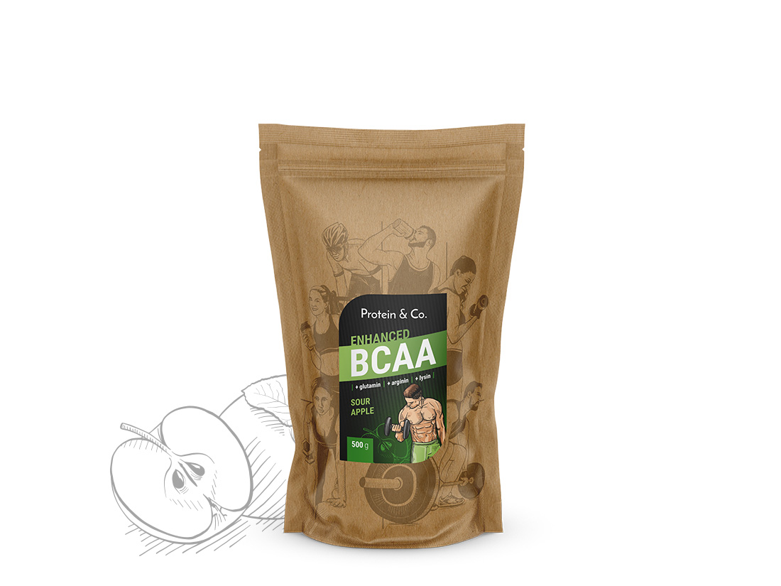 Protein&Co. BCAA ENHANCED - komplex aminokyselin 250g Váha: 250 g, Zvol příchuť: melon sorbet Obrázek