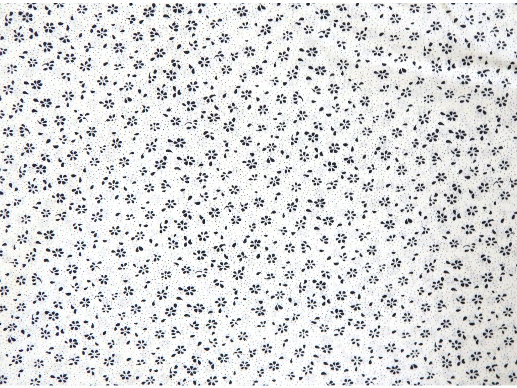 Bavlněná látka, panel 50x80 cm, v206, drobné kytičky na bílé
